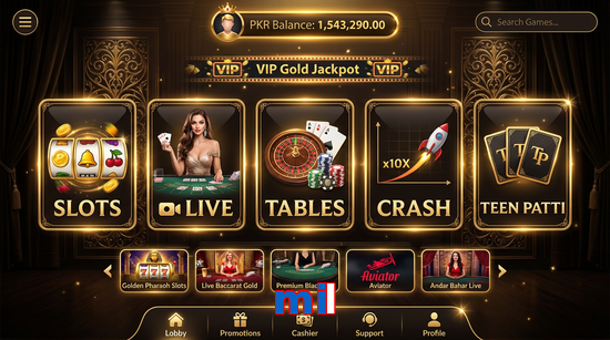 Main screen of Mil casino page for PK players